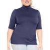image:imageWomens Plus Size Warm Short Sleeve Turtleneck Top  Ultra Soft  Adult XL to 5XNavy Blue