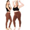 image:imagePlus Size Women Cotton Leggings Full Length Ankle Pants High Waist Stretch and Knee Length Leggings Soft Breathable 1X  10XAlmond