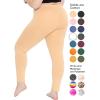 image:imagePlus Size Women Cotton Leggings Full Length Ankle Pants High Waist Stretch and Knee Length Leggings Soft Breathable 1X  10XBeige