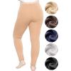 image:imagePlus Size Women Cotton Leggings Full Length Ankle Pants High Waist Stretch and Knee Length Leggings Soft Breathable 1X  10XBeige Fleece