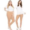 image:imagePlus Size Women Cotton Leggings Full Length Ankle Pants High Waist Stretch and Knee Length Leggings Soft Breathable 1X  10XBeige Fleece