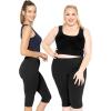 image:imagePlus Size Women Cotton Leggings Full Length Ankle Pants High Waist Stretch and Knee Length Leggings Soft Breathable 1X  10XBlack
