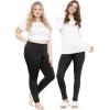 image:imagePlus Size Women Cotton Leggings Full Length Ankle Pants High Waist Stretch and Knee Length Leggings Soft Breathable 1X  10XBlack Fleece