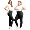 image:imagePlus Size Women Cotton Leggings Full Length Ankle Pants High Waist Stretch and Knee Length Leggings Soft Breathable 1X  10XBlack Jeggings