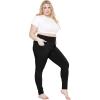 image:imagePlus Size Women Cotton Leggings Full Length Ankle Pants High Waist Stretch and Knee Length Leggings Soft Breathable 1X  10XBlack Pants WPockets