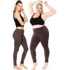 image:imagePlus Size Women Cotton Leggings Full Length Ankle Pants High Waist Stretch and Knee Length Leggings Soft Breathable 1X  10XBrown