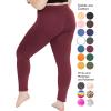 image:imagePlus Size Women Cotton Leggings Full Length Ankle Pants High Waist Stretch and Knee Length Leggings Soft Breathable 1X  10XBurgundy