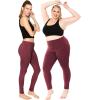 image:imagePlus Size Women Cotton Leggings Full Length Ankle Pants High Waist Stretch and Knee Length Leggings Soft Breathable 1X  10XBurgundy
