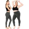 image:imagePlus Size Women Cotton Leggings Full Length Ankle Pants High Waist Stretch and Knee Length Leggings Soft Breathable 1X  10XCharcoal Gray