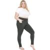 image:imagePlus Size Women Cotton Leggings Full Length Ankle Pants High Waist Stretch and Knee Length Leggings Soft Breathable 1X  10XCharcoal Gray Pants WPockets
