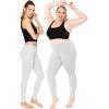 image:imagePlus Size Women Cotton Leggings Full Length Ankle Pants High Waist Stretch and Knee Length Leggings Soft Breathable 1X  10XHeather Gray