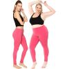 image:imagePlus Size Women Cotton Leggings Full Length Ankle Pants High Waist Stretch and Knee Length Leggings Soft Breathable 1X  10XHot Pink
