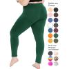 image:imagePlus Size Women Cotton Leggings Full Length Ankle Pants High Waist Stretch and Knee Length Leggings Soft Breathable 1X  10XHunter Green