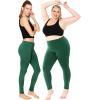 image:imagePlus Size Women Cotton Leggings Full Length Ankle Pants High Waist Stretch and Knee Length Leggings Soft Breathable 1X  10XHunter Green
