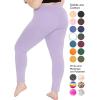 image:imagePlus Size Women Cotton Leggings Full Length Ankle Pants High Waist Stretch and Knee Length Leggings Soft Breathable 1X  10XLavender