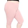 image:imagePlus Size Women Cotton Leggings Full Length Ankle Pants High Waist Stretch and Knee Length Leggings Soft Breathable 1X  10XLight Pink
