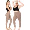 image:imagePlus Size Women Cotton Leggings Full Length Ankle Pants High Waist Stretch and Knee Length Leggings Soft Breathable 1X  10XMocha