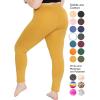 image:imagePlus Size Women Cotton Leggings Full Length Ankle Pants High Waist Stretch and Knee Length Leggings Soft Breathable 1X  10XMustard Yellow