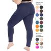 image:imagePlus Size Women Cotton Leggings Full Length Ankle Pants High Waist Stretch and Knee Length Leggings Soft Breathable 1X  10XNavy Blue