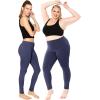 image:imagePlus Size Women Cotton Leggings Full Length Ankle Pants High Waist Stretch and Knee Length Leggings Soft Breathable 1X  10XNavy Blue