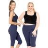 image:imagePlus Size Women Cotton Leggings Full Length Ankle Pants High Waist Stretch and Knee Length Leggings Soft Breathable 1X  10XNavy Blue