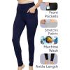 image:imagePlus Size Women Cotton Leggings Full Length Ankle Pants High Waist Stretch and Knee Length Leggings Soft Breathable 1X  10XNavy Blue Pants WPockets