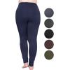 image:imagePlus Size Women Cotton Leggings Full Length Ankle Pants High Waist Stretch and Knee Length Leggings Soft Breathable 1X  10XNavy Blue Pants WPockets