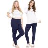 image:imagePlus Size Women Cotton Leggings Full Length Ankle Pants High Waist Stretch and Knee Length Leggings Soft Breathable 1X  10XNavy Fleece