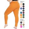 image:imagePlus Size Women Cotton Leggings Full Length Ankle Pants High Waist Stretch and Knee Length Leggings Soft Breathable 1X  10XOrange