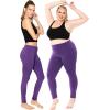 image:imagePlus Size Women Cotton Leggings Full Length Ankle Pants High Waist Stretch and Knee Length Leggings Soft Breathable 1X  10XPurple