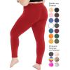 image:imagePlus Size Women Cotton Leggings Full Length Ankle Pants High Waist Stretch and Knee Length Leggings Soft Breathable 1X  10XRed
