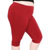 image:imagePlus Size Women Cotton Leggings Full Length Ankle Pants High Waist Stretch and Knee Length Leggings Soft Breathable 1X  10XRed