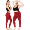 image:imagePlus Size Women Cotton Leggings Full Length Ankle Pants High Waist Stretch and Knee Length Leggings Soft Breathable 1X  10XRed