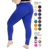 image:imagePlus Size Women Cotton Leggings Full Length Ankle Pants High Waist Stretch and Knee Length Leggings Soft Breathable 1X  10XRoyal Blue
