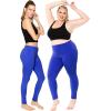 image:imagePlus Size Women Cotton Leggings Full Length Ankle Pants High Waist Stretch and Knee Length Leggings Soft Breathable 1X  10XRoyal Blue