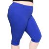 image:imagePlus Size Women Cotton Leggings Full Length Ankle Pants High Waist Stretch and Knee Length Leggings Soft Breathable 1X  10XRoyal Blue