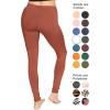image:imagePlus Size Women Cotton Leggings Full Length Ankle Pants High Waist Stretch and Knee Length Leggings Soft Breathable 1X  10XRust