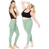image:imagePlus Size Women Cotton Leggings Full Length Ankle Pants High Waist Stretch and Knee Length Leggings Soft Breathable 1X  10XSage Green