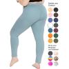 image:imagePlus Size Women Cotton Leggings Full Length Ankle Pants High Waist Stretch and Knee Length Leggings Soft Breathable 1X  10XSlate Blue