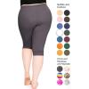 image:imagePlus Size Women Cotton Leggings Full Length Ankle Pants High Waist Stretch and Knee Length Leggings Soft Breathable 1X  10XStone Gray