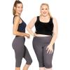 image:imagePlus Size Women Cotton Leggings Full Length Ankle Pants High Waist Stretch and Knee Length Leggings Soft Breathable 1X  10XStone Gray