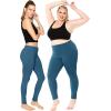 image:imagePlus Size Women Cotton Leggings Full Length Ankle Pants High Waist Stretch and Knee Length Leggings Soft Breathable 1X  10XTeal