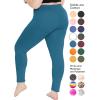 image:imagePlus Size Women Cotton Leggings Full Length Ankle Pants High Waist Stretch and Knee Length Leggings Soft Breathable 1X  10XTeal