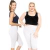 image:imagePlus Size Women Cotton Leggings Full Length Ankle Pants High Waist Stretch and Knee Length Leggings Soft Breathable 1X  10XWhite