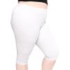 image:imagePlus Size Women Cotton Leggings Full Length Ankle Pants High Waist Stretch and Knee Length Leggings Soft Breathable 1X  10XWhite