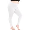 image:imagePlus Size Women Cotton Leggings Full Length Ankle Pants High Waist Stretch and Knee Length Leggings Soft Breathable 1X  10XWhite