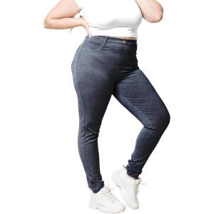 image:imagePlus Size Women Cotton Leggings Full Length Ankle Pants High Waist Stretch and Knee Length Leggings Soft Breathable 1X  10XDenim Jeggings