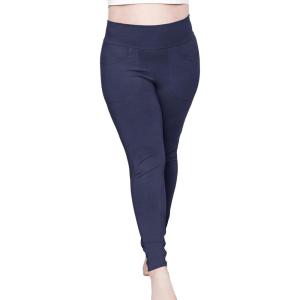 image:imagePlus Size Women Cotton Leggings Full Length Ankle Pants High Waist Stretch and Knee Length Leggings Soft Breathable 1X  10XNavy Blue Pants WPockets