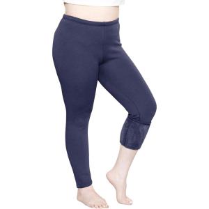 image:imagePlus Size Women Cotton Leggings Full Length Ankle Pants High Waist Stretch and Knee Length Leggings Soft Breathable 1X  10XNavy Fleece