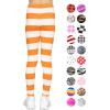 image:imageOh So Soft Printed Girls Leggings  Kids Toddler Stretch Toddler Leggings  Youth Girls Size 2T  14Orange White Stripes
